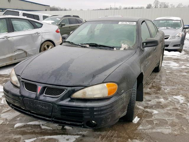 1G2NE52E2XM709775 - 1999 PONTIAC GRAND AM S BLACK photo 2