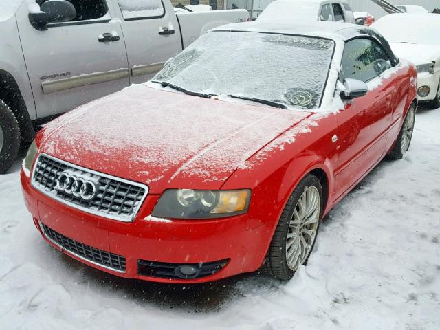 WUARL48H25K902146 - 2005 AUDI S4 QUATTRO RED photo 2