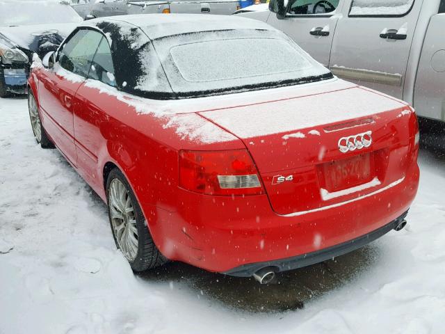 WUARL48H25K902146 - 2005 AUDI S4 QUATTRO RED photo 3