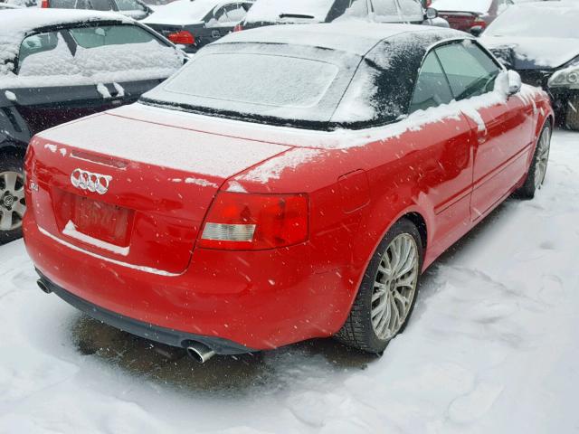 WUARL48H25K902146 - 2005 AUDI S4 QUATTRO RED photo 4