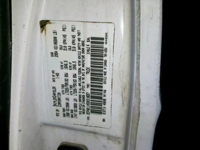 2D7HB11X53K510657 - 2003 DODGE RAM VAN B1 WHITE photo 10