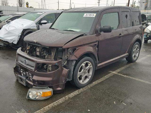 5J6YH18997L013787 - 2007 HONDA ELEMENT SC BURGUNDY photo 2