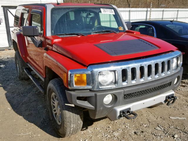 5GTEN13E288168569 - 2008 HUMMER H3 RED photo 1