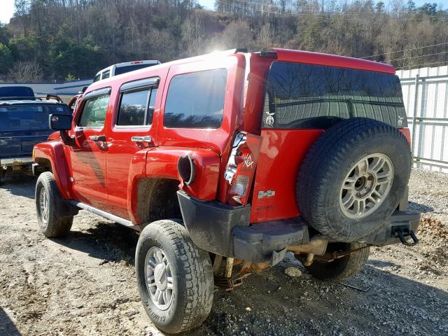 5GTEN13E288168569 - 2008 HUMMER H3 RED photo 3