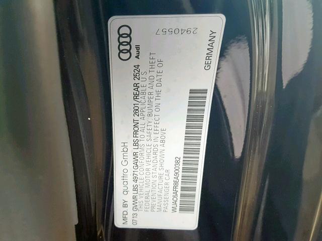 WUAC6AFR8EA900382 - 2014 AUDI RS5 BLACK photo 10