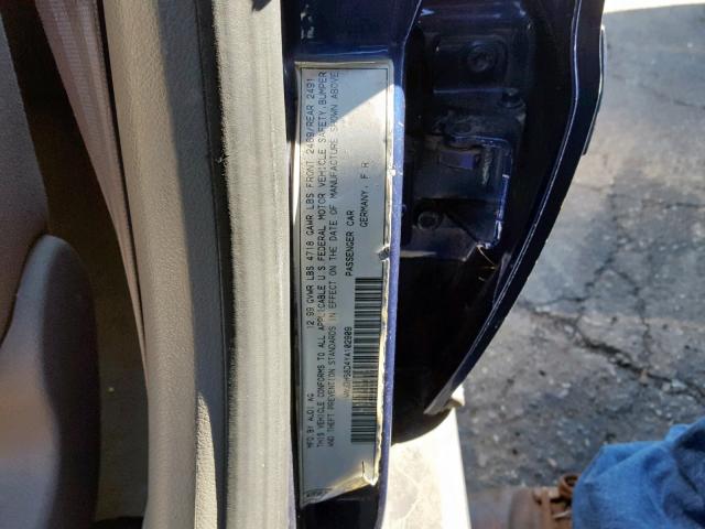 WAUDH68D4YA102909 - 2000 AUDI A4 2.8 QUA BLUE photo 10