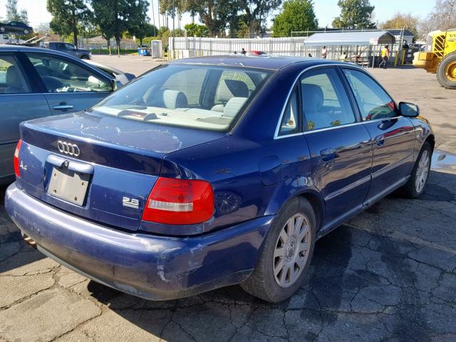 WAUDH68D4YA102909 - 2000 AUDI A4 2.8 QUA BLUE photo 4