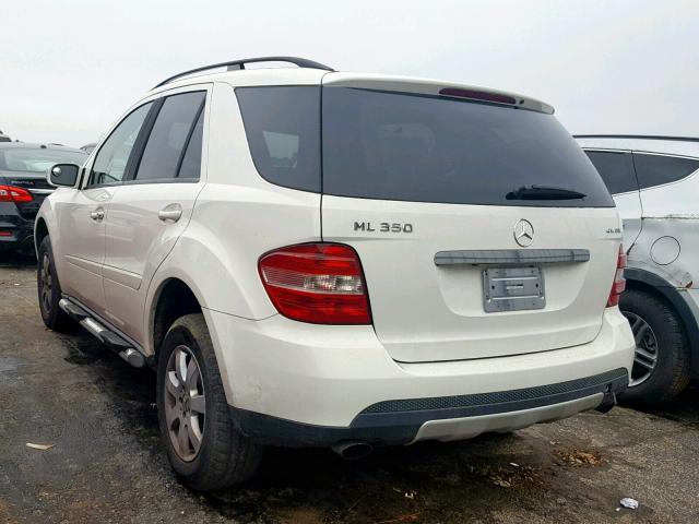 4JGBB86E87A153259 - 2007 MERCEDES-BENZ ML 350 WHITE photo 3