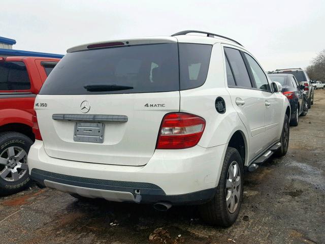 4JGBB86E87A153259 - 2007 MERCEDES-BENZ ML 350 WHITE photo 4