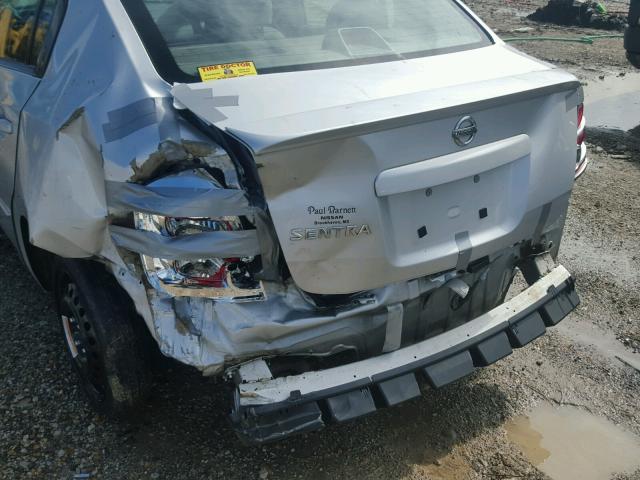 3N1AB61E38L693191 - 2008 NISSAN SENTRA 2.0 SILVER photo 9