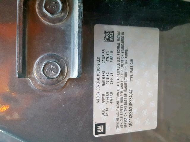 1G11C5SAXDF234947 - 2013 CHEVROLET MALIBU 1LT BLUE photo 10