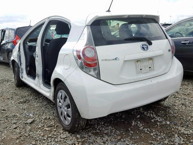 JTDKDTB32E1066895 - 2014 TOYOTA PRIUS C WHITE photo 3