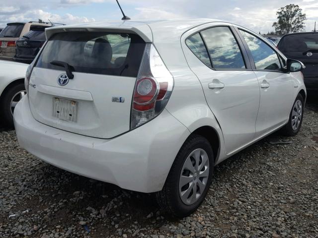 JTDKDTB32E1066895 - 2014 TOYOTA PRIUS C WHITE photo 4