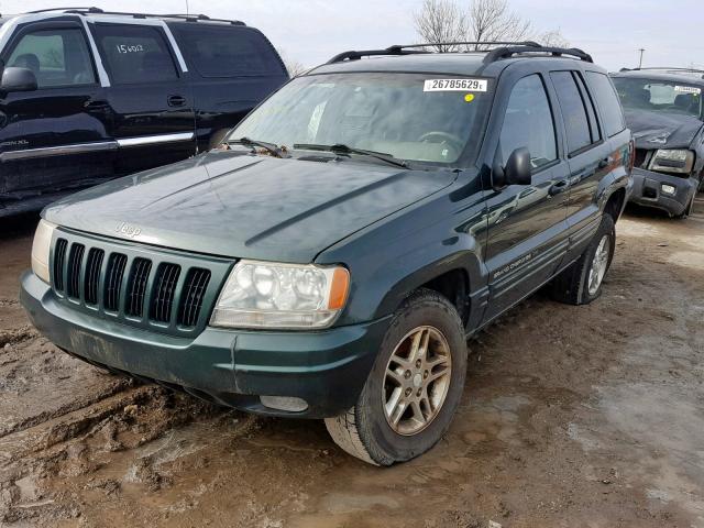 1J4GW58N61C525486 - 2001 JEEP GRAND CHER GREEN photo 2