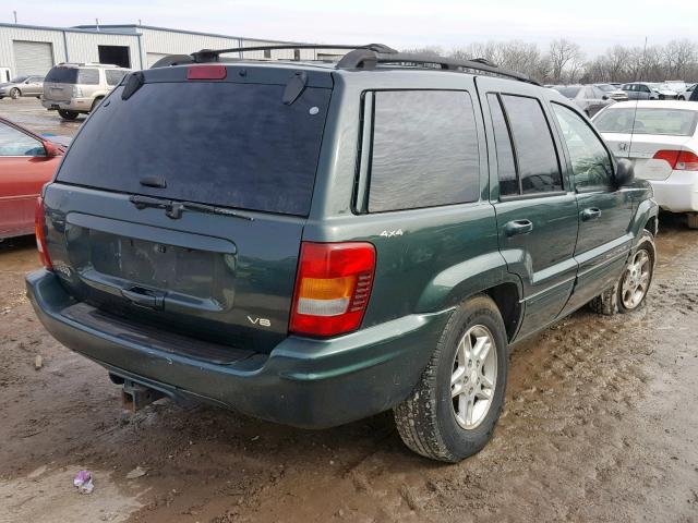 1J4GW58N61C525486 - 2001 JEEP GRAND CHER GREEN photo 4