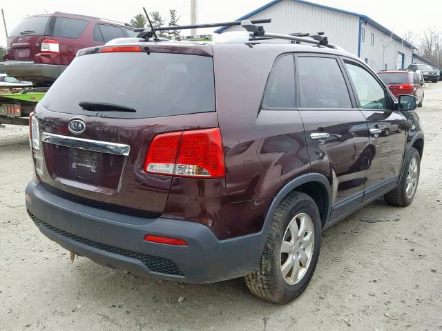 5XYKT4A11BG059845 - 2011 KIA SORENTO BA BURGUNDY photo 4