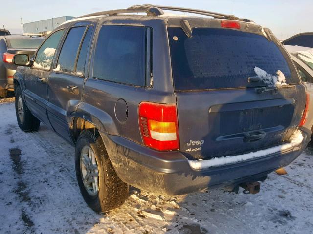 1J4GW48N64C334116 - 2004 JEEP GRAND CHER BLUE photo 3