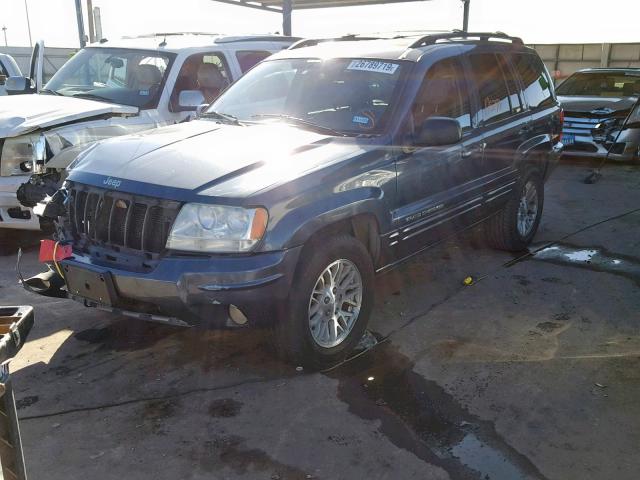 1J8GW58N54C252270 - 2004 JEEP GRAND CHER BLUE photo 2