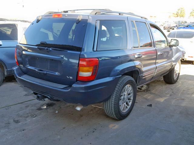 1J8GW58N54C252270 - 2004 JEEP GRAND CHER BLUE photo 4