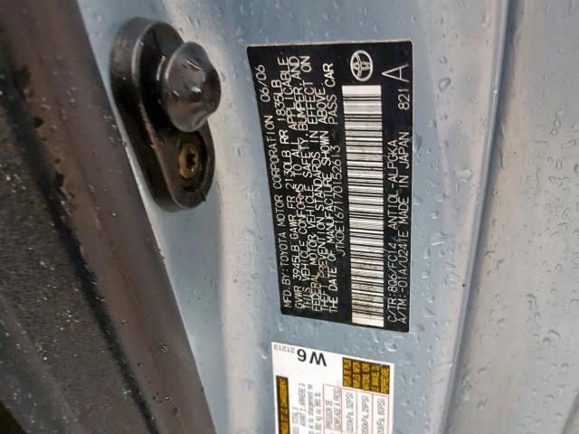 JTKDE167170152613 - 2007 SCION TC BLUE photo 10