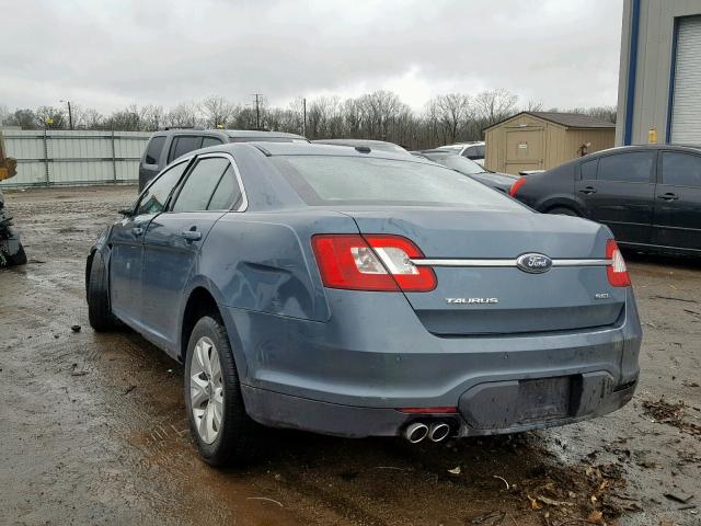 1FAHP2EWXAG137422 - 2010 FORD TAURUS SEL BLUE photo 3