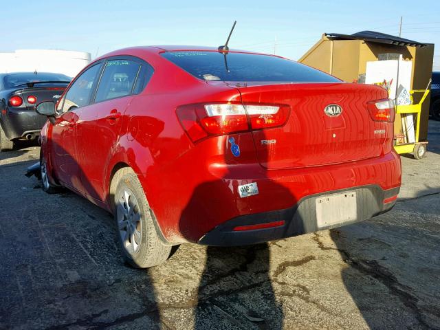 KNADN4A35D6225842 - 2013 KIA RIO EX RED photo 3