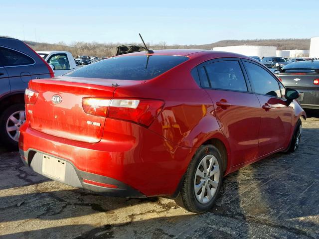 KNADN4A35D6225842 - 2013 KIA RIO EX RED photo 4