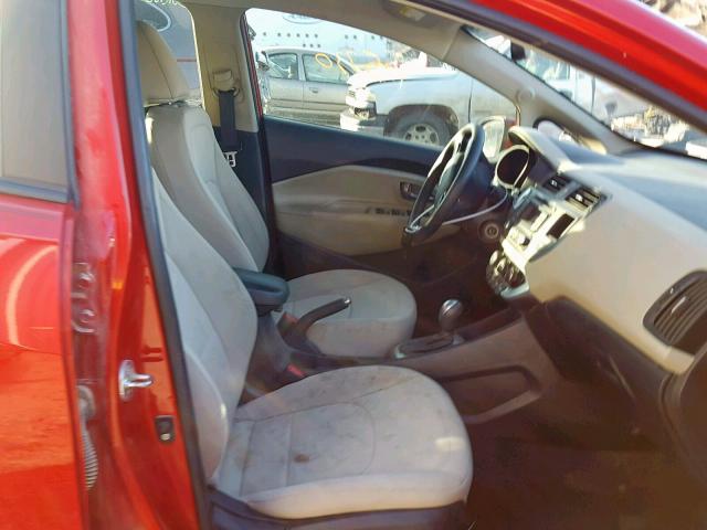 KNADN4A35D6225842 - 2013 KIA RIO EX RED photo 5