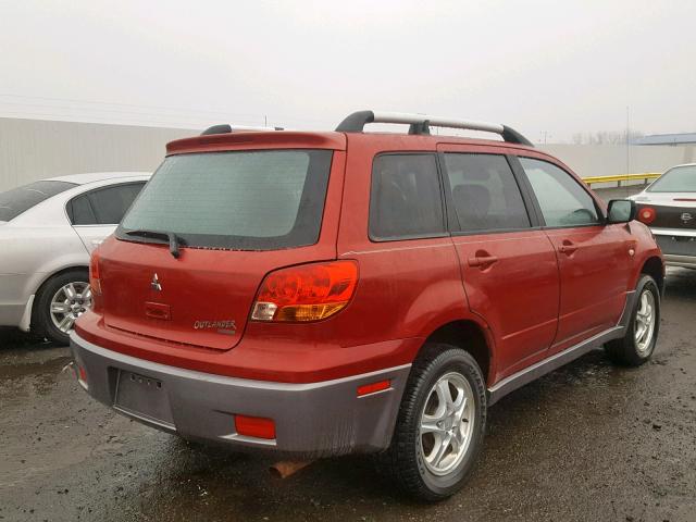 JA4LZ31F74U052225 - 2004 MITSUBISHI OUTLANDER RED photo 4