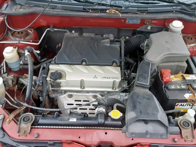 JA4LZ31F74U052225 - 2004 MITSUBISHI OUTLANDER RED photo 7