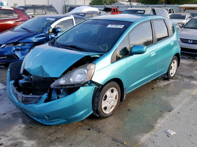 JHMGE8H35DC027212 - 2013 HONDA FIT TEAL photo 2