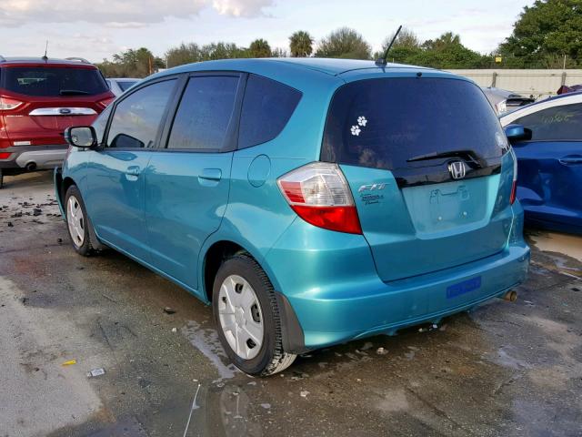 JHMGE8H35DC027212 - 2013 HONDA FIT TEAL photo 3