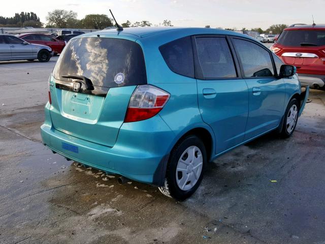 JHMGE8H35DC027212 - 2013 HONDA FIT TEAL photo 4