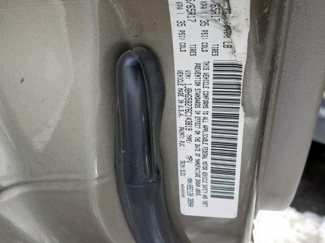 1J8HG58276C143819 - 2006 JEEP COMMANDER GOLD photo 10