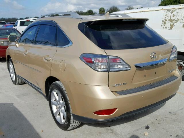 2T2ZK1BAXAC032955 - 2010 LEXUS RX 350 GOLD photo 3