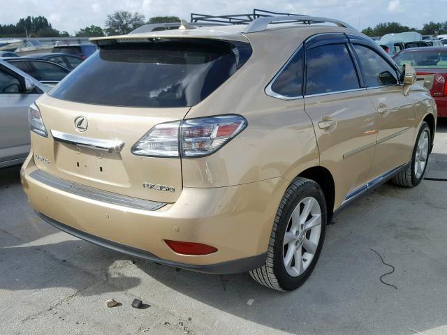 2T2ZK1BAXAC032955 - 2010 LEXUS RX 350 GOLD photo 4