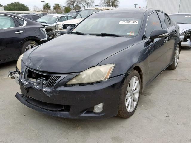 JTHCF5C24A5041711 - 2010 LEXUS IS 250 BLACK photo 2