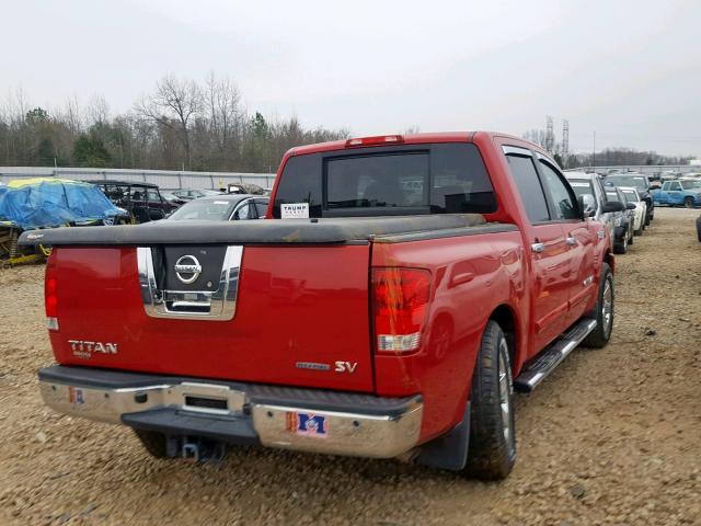 1N6BA0ED1BN308380 - 2011 NISSAN TITAN S RED photo 4