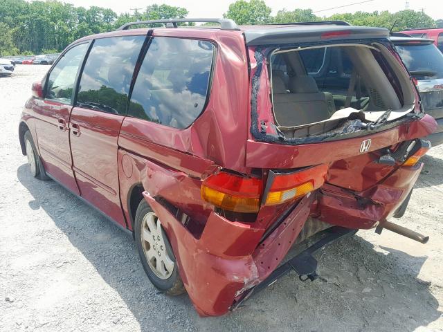 5FNRL18054B005856 - 2004 HONDA ODYSSEY EX MAROON photo 3