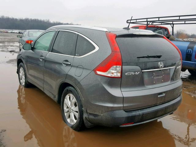 2HKRM4H72CH611515 - 2012 HONDA CR-V EXL GRAY photo 3