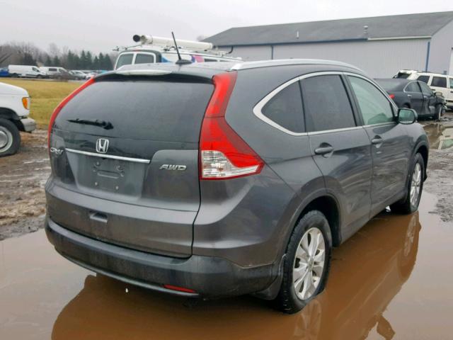 2HKRM4H72CH611515 - 2012 HONDA CR-V EXL GRAY photo 4