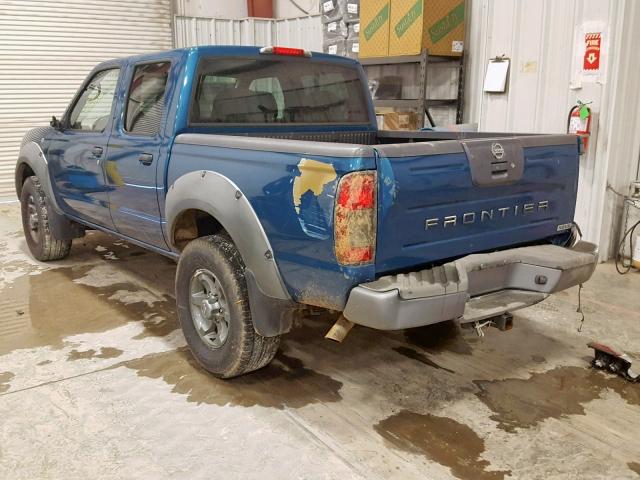 1N6ED27T53C472152 - 2003 NISSAN FRONTIER C BLUE photo 3