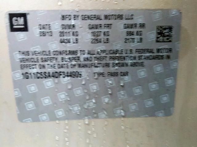 1G11C5SA4DF344909 - 2013 CHEVROLET MALIBU 1LT ოქროსფერი ფოტო 10