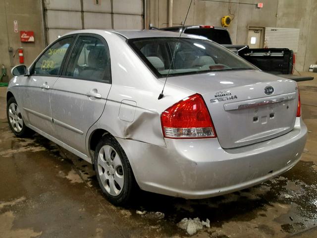 KNAFE221095646066 - 2009 KIA SPECTRA EX SILVER photo 3