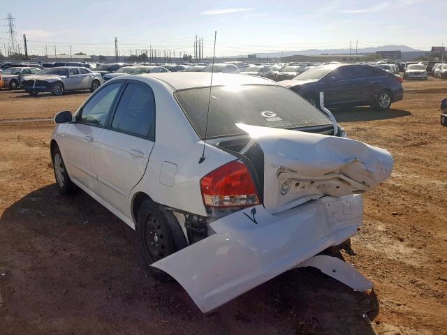 KNAFE222295644473 - 2009 KIA SPECTRA EX WHITE photo 3