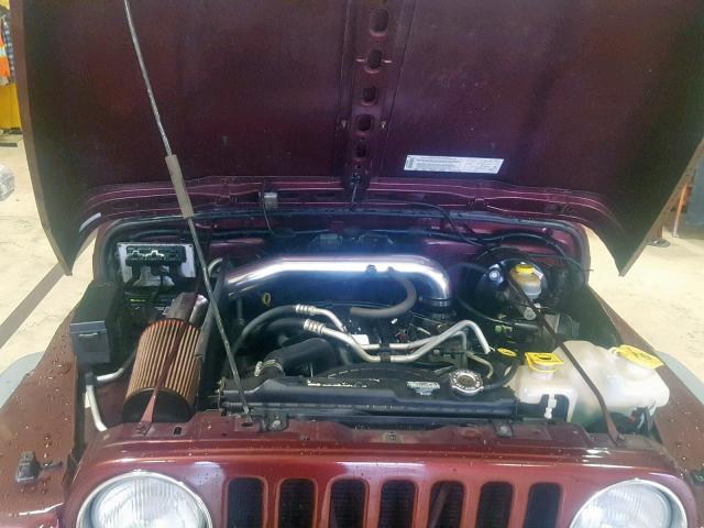 1J4FA49S04P707481 - 2004 JEEP WRANGLER / BURGUNDY photo 7