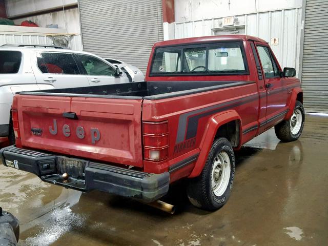 1JTML63P2JT003730 - 1988 JEEP COMANCHE P RED photo 4