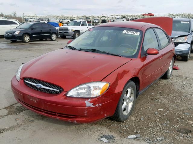 1FAFP55U51G196191 - 2001 FORD TAURUS SES RED photo 2