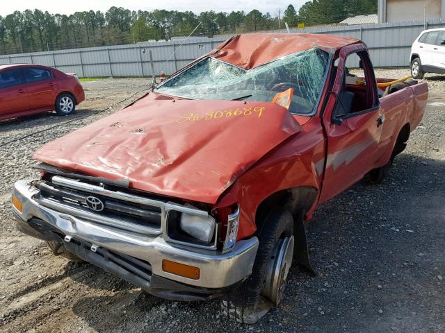 JT4RN01P4N0037287 - 1992 TOYOTA PICKUP 1/2 RED photo 2