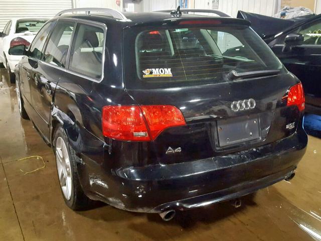 WAUKF78E48A003485 - 2008 AUDI A4 2.0T AV BLACK photo 3